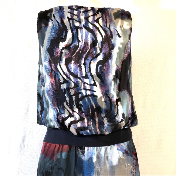 Julie Dillon Silk Drop Waist Abstract Print Dress - Picture 7 of 8